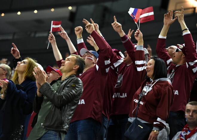 Pasaules čempionāta spēle hokejā starp Latvijas un Slovākijas izlasēm "Lanxess" arēnā, Ķelnē.
