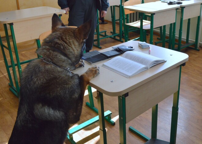 Lietuvā kā seriālā: policistu un suņa viesošanās Šauļu skolā beidzas ļoti negaidīti