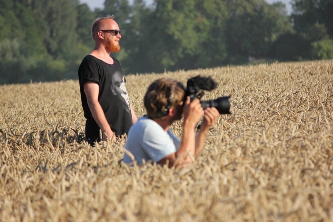 Raidījuma "TE" filmēšanā.