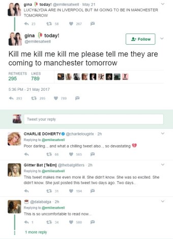 Meitenes tvīti dienu pirms liktenīgā koncerta un cilvēku reakcija, lasot tos tagad.