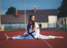 Latvijas taekvondo jaunā zvaigzne Inese Tarvida.