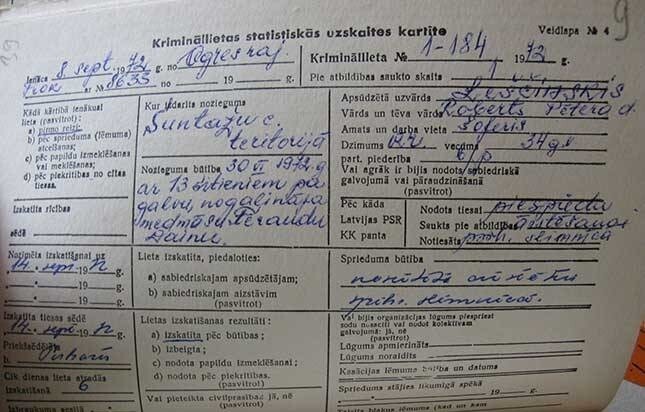 Roberta Leščinska krimināllieta Valsts arhīvā vairs nav atrodama.