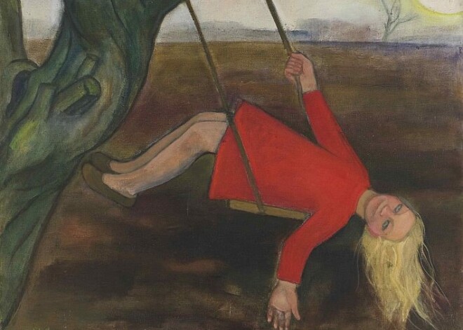 Biruta Baumane. „Bērnība. Triptiha I daļa” (1983., audekls, eļļa).