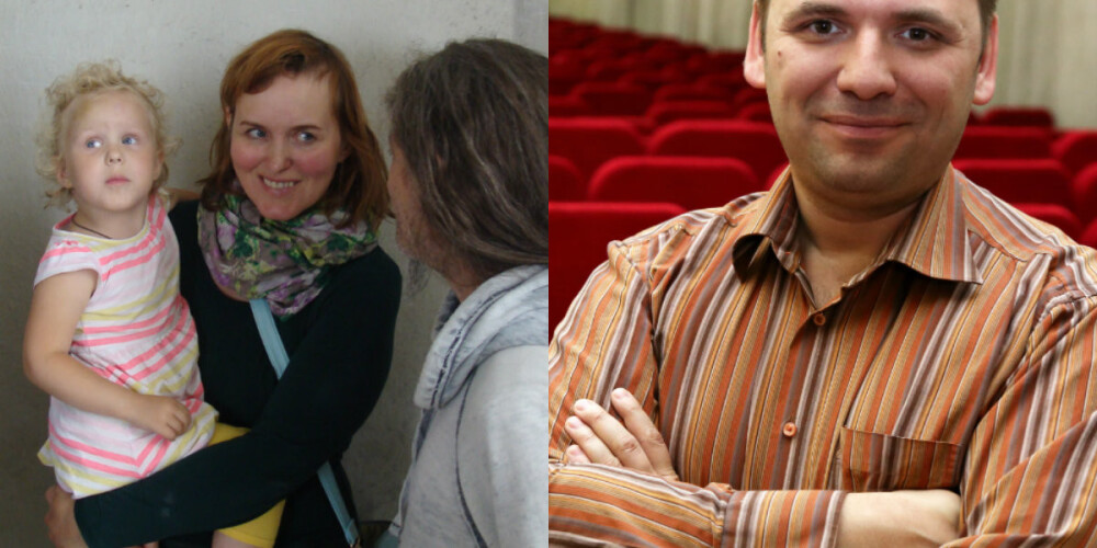 Rakstniece Manfelde (attēlā no kreisās kopā ar meitu) tagad atgriezusies uz dzīvi Karostā.