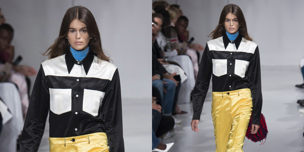 Недавно отметившая 16-летие Кайя Гербер вышла на подиум во время показа Calvin Klein