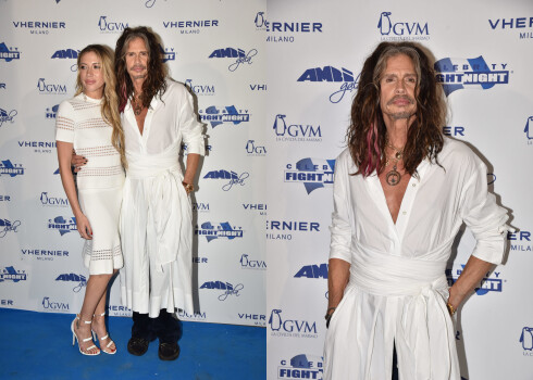 69-летний солист Aerosmith и его 28-летняя девушка вышли в свет в платьях