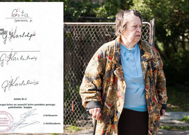 Publiskojam pensionāres Gitas Karlsbergas paraksta ekspertīzi, kuru tiesa atteikusies ņemt vērā