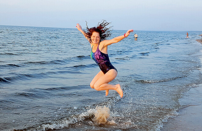 Pelde pēc velobrauciena no Rīgas uz Jūrmalu.