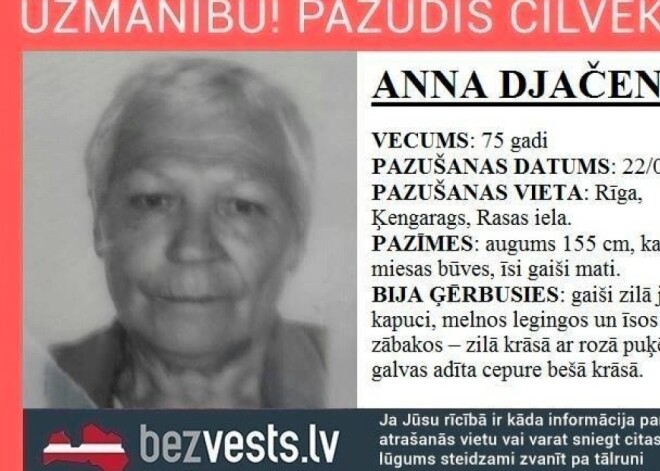 Atrasta pirms dažām dienām Ķengaragā pazudusī sieviete