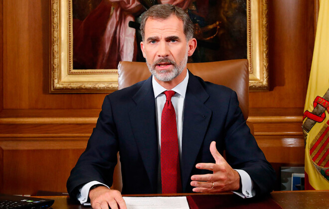 Spānijas karalis Felipe VI otrdien paziņojis, ka katalāņu separātistu līderi esot izgājuši "ārpus likuma varas".