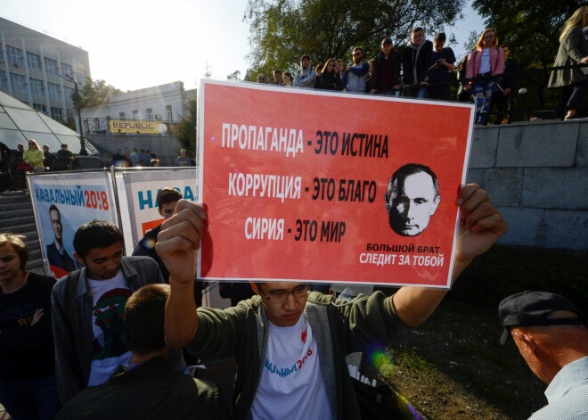 Sestdien, 7. oktobrī visā Krievijā notiek protesta akcijas.