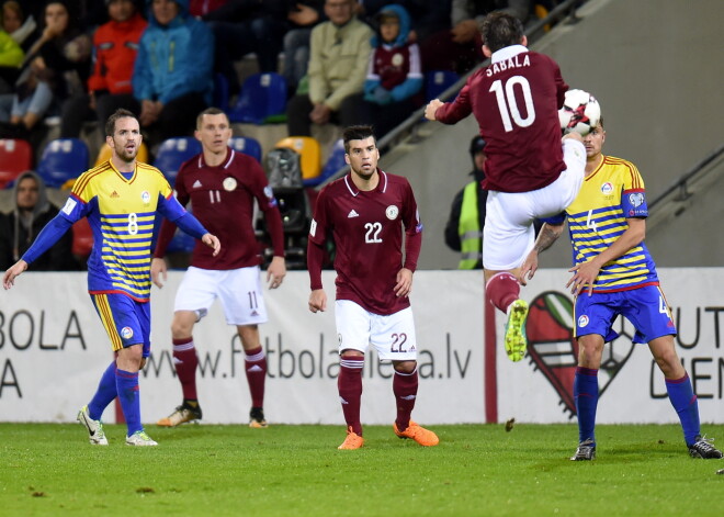 FIFA Pasaules kausa kvalifikācijas turnīra spēle starp Latvijas un Andoras valstsvienībām "Skonto" stadionā.