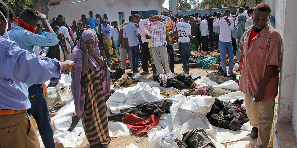Bojāgājušo skaits Somālijas teroraktā pārsniedzis 300