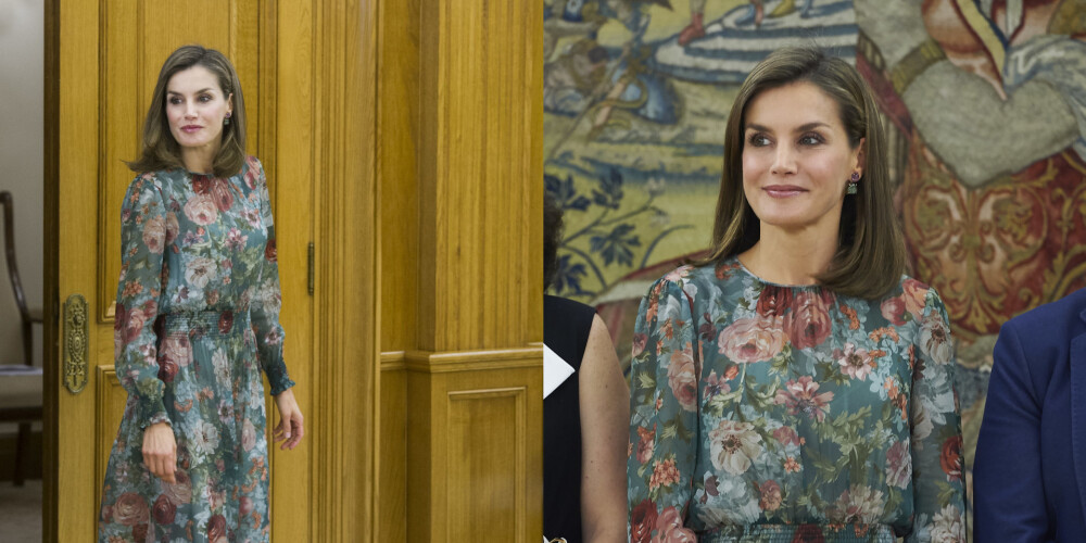 Королева Испании пришла на встречу в платье  за 50 евро
