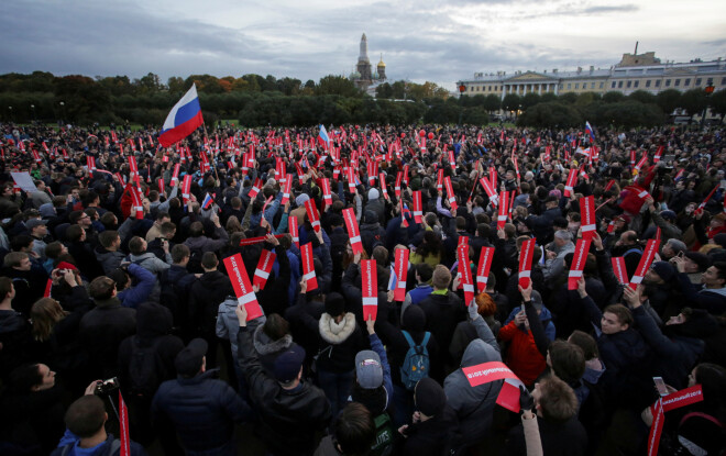 Protesta akcija Navaļnija atbalstam.