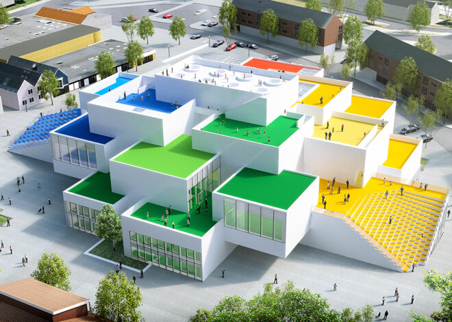 Pic from Caters News (PICTURED: Outside view of The Lego House) - There is a hotel furnished entirely out of LEGO available to the public, for free, for one night only. Airbnb and LEGO House have collaborated to create a two bedroom house in Billund, Denmark, which will be available for one family to stay in on November 24. The house includes an abundance of items created purely out of LEGO, including two armchairs, a mattress and even a LEGO cat. SEE CATERS COPY