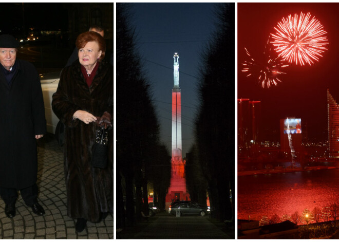 Krāšņs salūts, prominences satiekas koncertā un izgaismotā Rīga. Aizvadīto svētku kopsavilkums fotogrāfijās