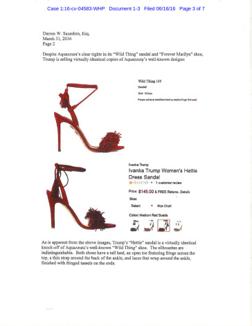 Ivanka savas apavu līnijas dizianu nošpikojusi no itāliešu zīmola „Aquazzura”.