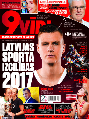 Žurnāla "9Vīri" īpašā sporta numura vāks.