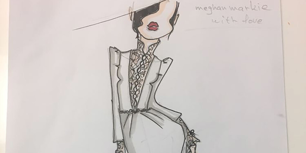 Šīs ir pirmās skices Meganas Mārklas potenciālajai kāzu kleitai