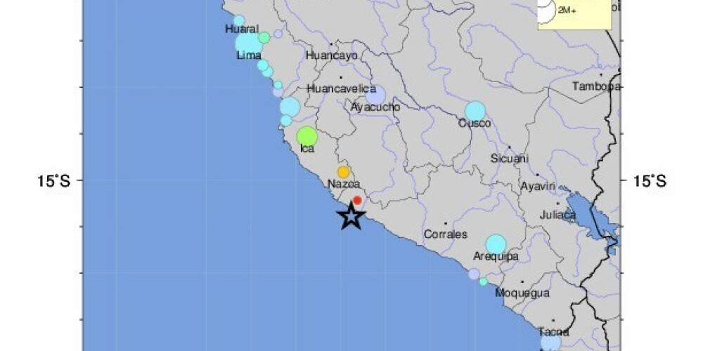 Peru piekrasti satricina 7,3 magnitūdas stipra zemestrīce