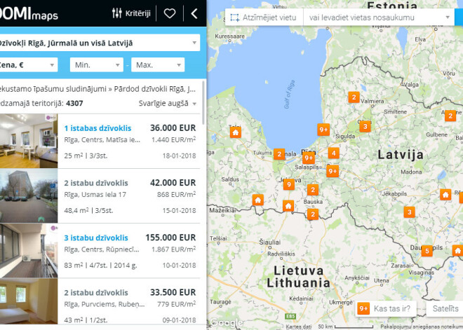 Dzīvokļu sludinājumi Rīgā, Jūrmalā un visā Latvijā. Pārdošana un īre