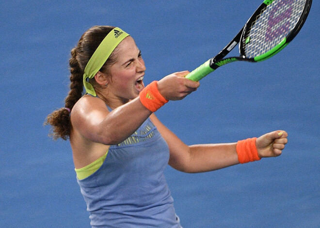 Ostapenko Sanktpēterburgas WTA "Premier" turnīra ceturtdaļfinālā tiksies ar Kvitovu