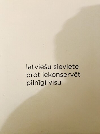 Uz izstāžu zāles sienām baudāmi interneta aptaujas "Kāds ir latvietis?" rezultāti, kuros atspoguļojas latvieša pašnovērtējums, atklājot gan stereotipizētu, gan nesaudzīgi tiešu skatījumu.