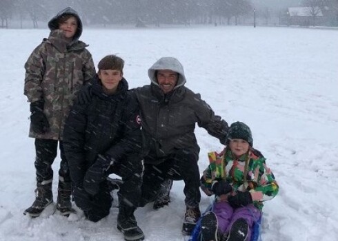 Круз, Ромео, Дэвид и Харпер Бекхэм в Лондоне