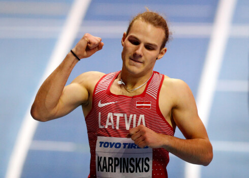 19 gadus vecais skrējējs Austris Karpinskis pasaules čempionātā telpās, kas norisinās Birmingemā, Anglijā.