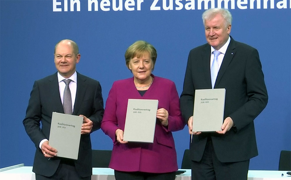 Vācijas partijas paraksta koalīcijas vienošanos par jaunās valdības izveidi
