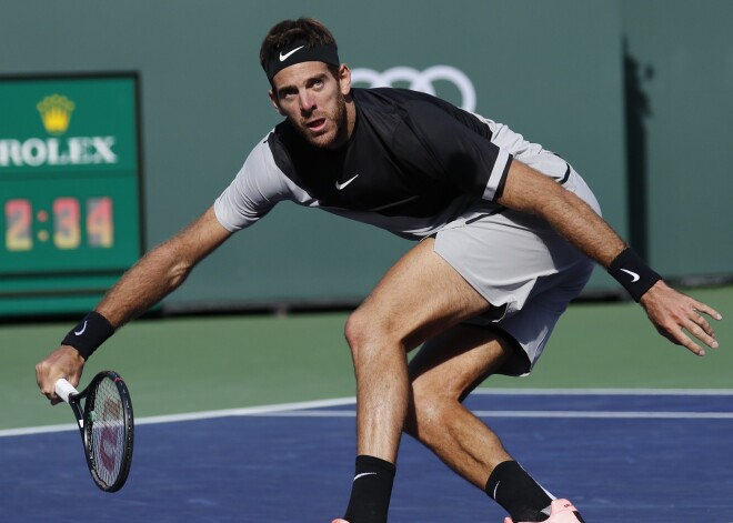 Del Potro Indianvelsas turnīra finālā atspēlē trīs mačbumbas un pārspēj Federeru