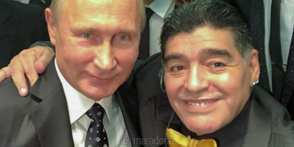 “Lielisks rezultāts!” Maradona apsveic Putinu ar uzvaru prezidenta vēlēšanās