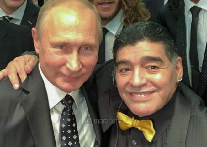 “Lielisks rezultāts!” Maradona apsveic Putinu ar uzvaru prezidenta vēlēšanās