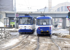 Tramvaji Rīgas centrā.