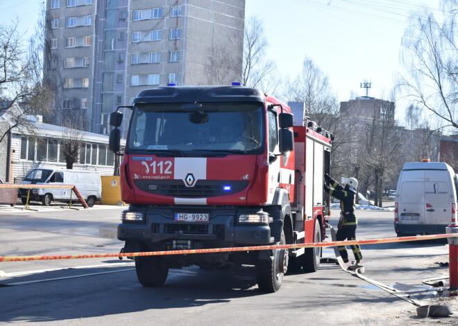 На Румбуле возник пожар повышенной опасности - горят трава, два автомобиля и шины