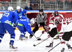 U-18 Pasaules čempionāts hokejā "Arēna Rīga", kurā tiekas Latvijas pret Slovēnijas izlases.