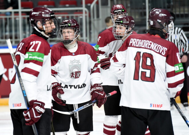 U-18 Pasaules čempionāts hokejā "Arēna Rīga", kurā tiekas Latvijas pret Slovēnijas izlases.