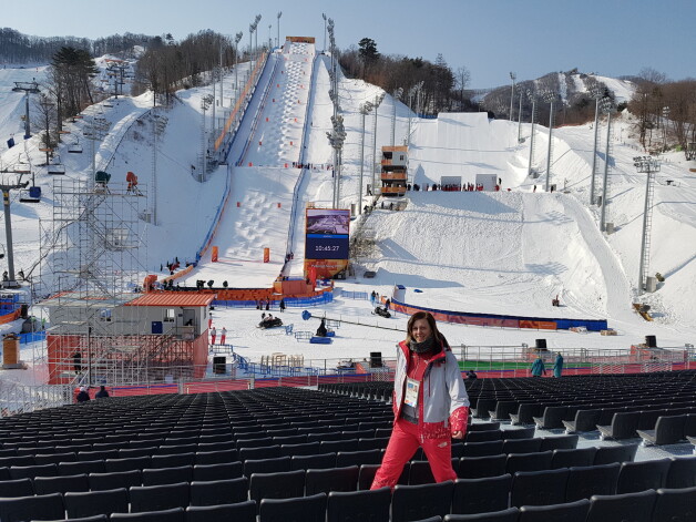 Krista Fīniksas sniega parkā.