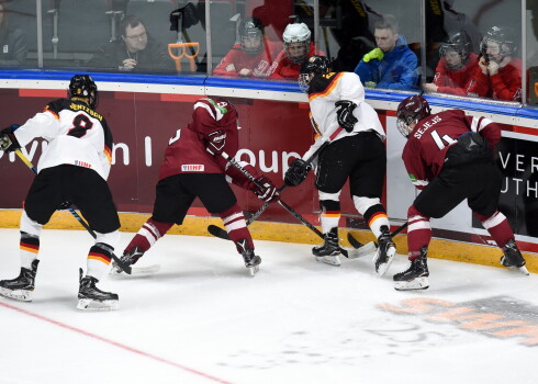 U-18 Pasaules čempionāts hokejā "Arēna Rīga", kurā tiekas Latvijas un Vācijas izlases.