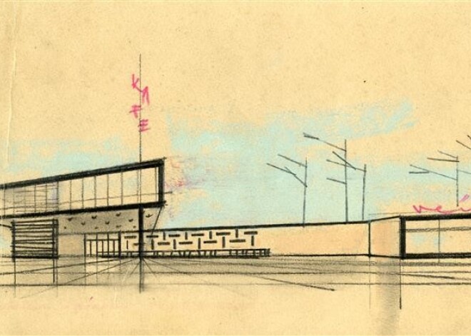 Edgars Šēnbergs. Mets kafejnīcai-veikalam “Klidziņa” Skrīveros (1963.).