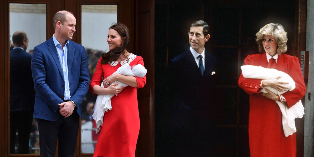 Герцогиня Кэтрин красно-белым нарядом на выписке почтила память принцессы Дианы