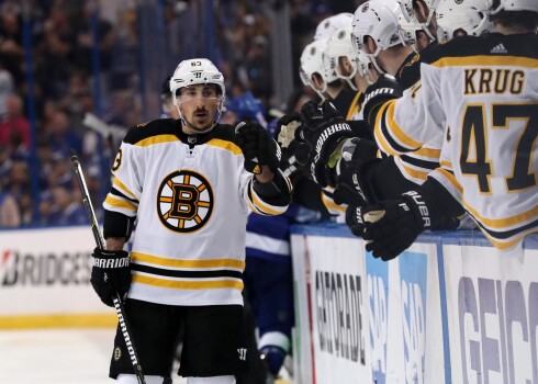 Bostonas "Bruins" viens no līderiem Breds Maršāns. 