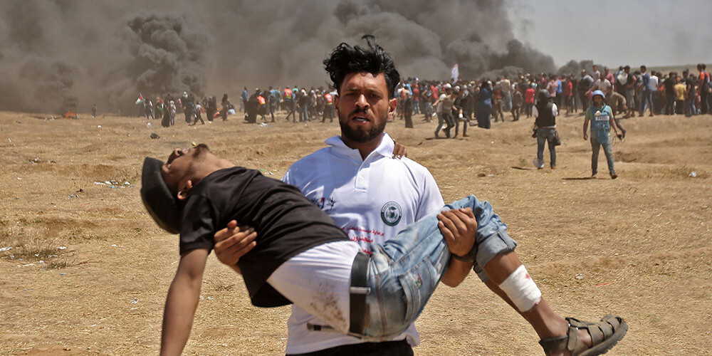 Sadursmēs ar Izraēlas spēkiem uz Gazas joslas krituši 52 palestīnieši