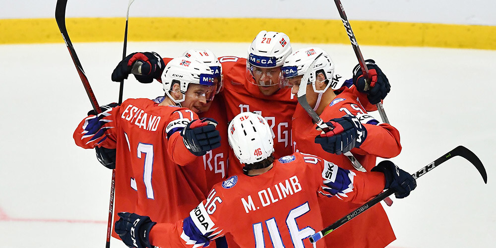 Norvēģijas hokejisti uzvar Dienvidkoreju un nosargā vietu elitē; Krievija atstāj sausā slovākus