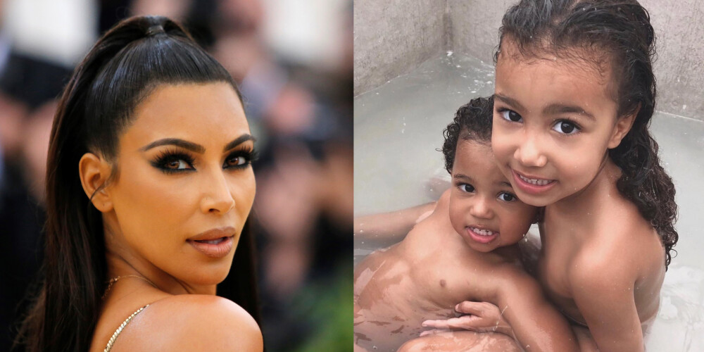 Интернет-пользователи ополчились на Ким Кардашьян за снимок ее голых детей в ванне
