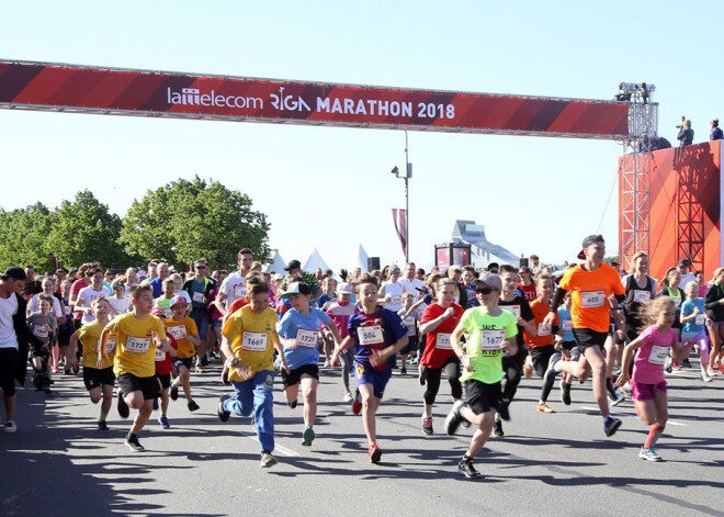 Rīgas maratonu iesildošajos bērnu pasākumos pulcēts dalībnieku rekords