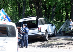 Mārtiņa Bunkus automašīna slepkavības vietā.