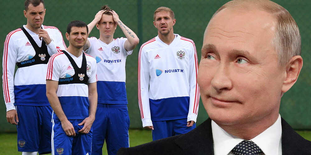 Putins pirms Pasaules kausa finālturnīra vēršas pie Krievijas futbola izlases