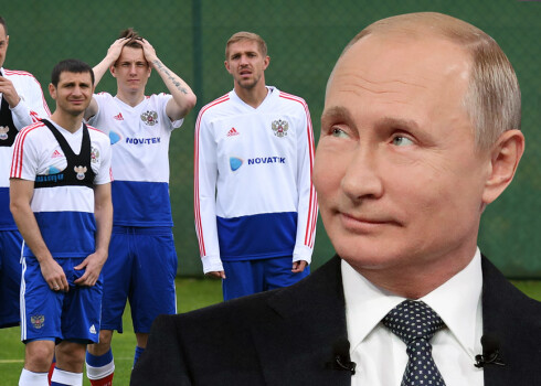 Putins: "Mēs ļoti daudz gaidām, visi līdzjutēji Krievijā gaida komandu spēlējam ar cieņu, rādot modernu, interesantu futbolu un cīnoties līdz galam."